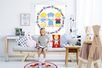 WANDenWOONdeco.nl WWDNL KIDS textielposter FRIENDS