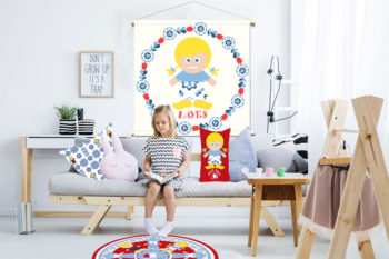 WANDenWOONdeco.nl WWDNL KIDS textielposter-LOES-