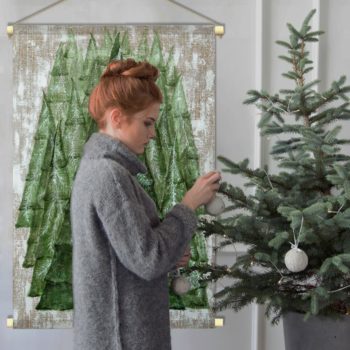 WANDenWOONdeco.nl textielposter PINE TREE kerst