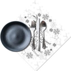 kerstdecoratie servetten TIMI zwart