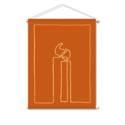 textielposter-ONE-LINE-XMAS-CANDLES