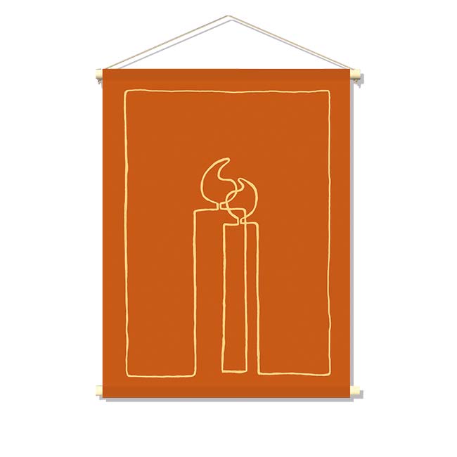 textielposter-ONE-LINE-XMAS-CANDLES