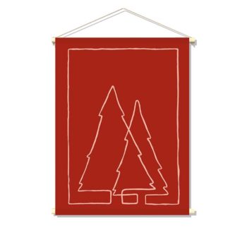 textielposter-ONE-LINE-XMAS-TREES