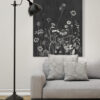 WANDDOEK-katoen-WEED-charcoal-zwart