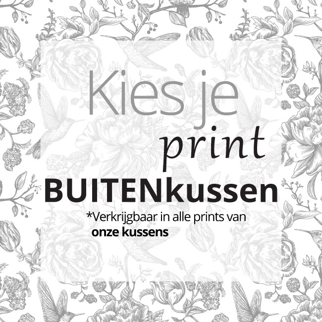 Al kussen prints zijn verkrijgbaar als buitenkussen