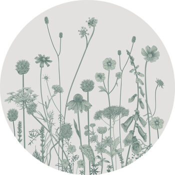 zelfklevend-behang-cirkel-ZUSKE-groen bloemen 2 kleuren