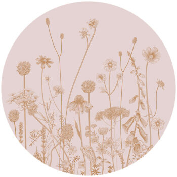 zelfklevend-behang-cirkel-ZUSKE-roze-terra bloemen 1 kleur